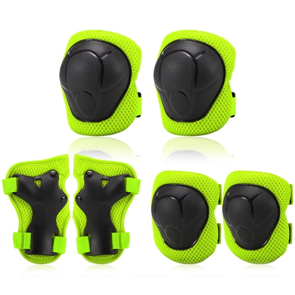 Eccomum Kids Knee Pads Set 6 in 1 Protective Gear Kit Knee Elbow Pads with Wrist Guards Children Safety Protection Pads for Rollerblading Cycling Skating