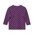thumbnail image 4 of MeetoTime T-Shirt à Manches 3/4 Rayé Imprimé pour Enfants Col Rond Décontracté Ample Blouses pour Garçons Filles 3-12 Ans, 4 of 4