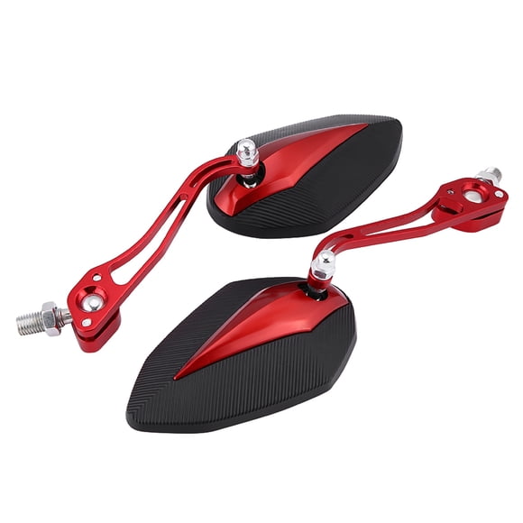 Paire de Rétroviseurs de Moto 8 mm 10 mm, Bras en Alliage d'Aluminium, Vision Ultra Claire, Coque Finition Peinture, Ajustement Universel
