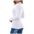 thumbnail image 1 of MSJUHEG Womens Tops Plus Size Tops For Women Autumn And Winter Solid Color High-Neck Basic Base Shirt Workout Tops For Women White Xl, 1 of 5