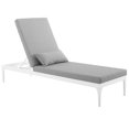 thumbnail image 1 of Modway Perspective Aluminum Patio Chaise Lounge in White and Gray, 1 of 6