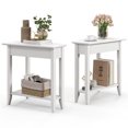 thumbnail image 1 of Gymax 2 PCS 2-Tier End Table Irregular Narrow Sofa Side Nightstand w/ Storage Shelf White, 1 of 9