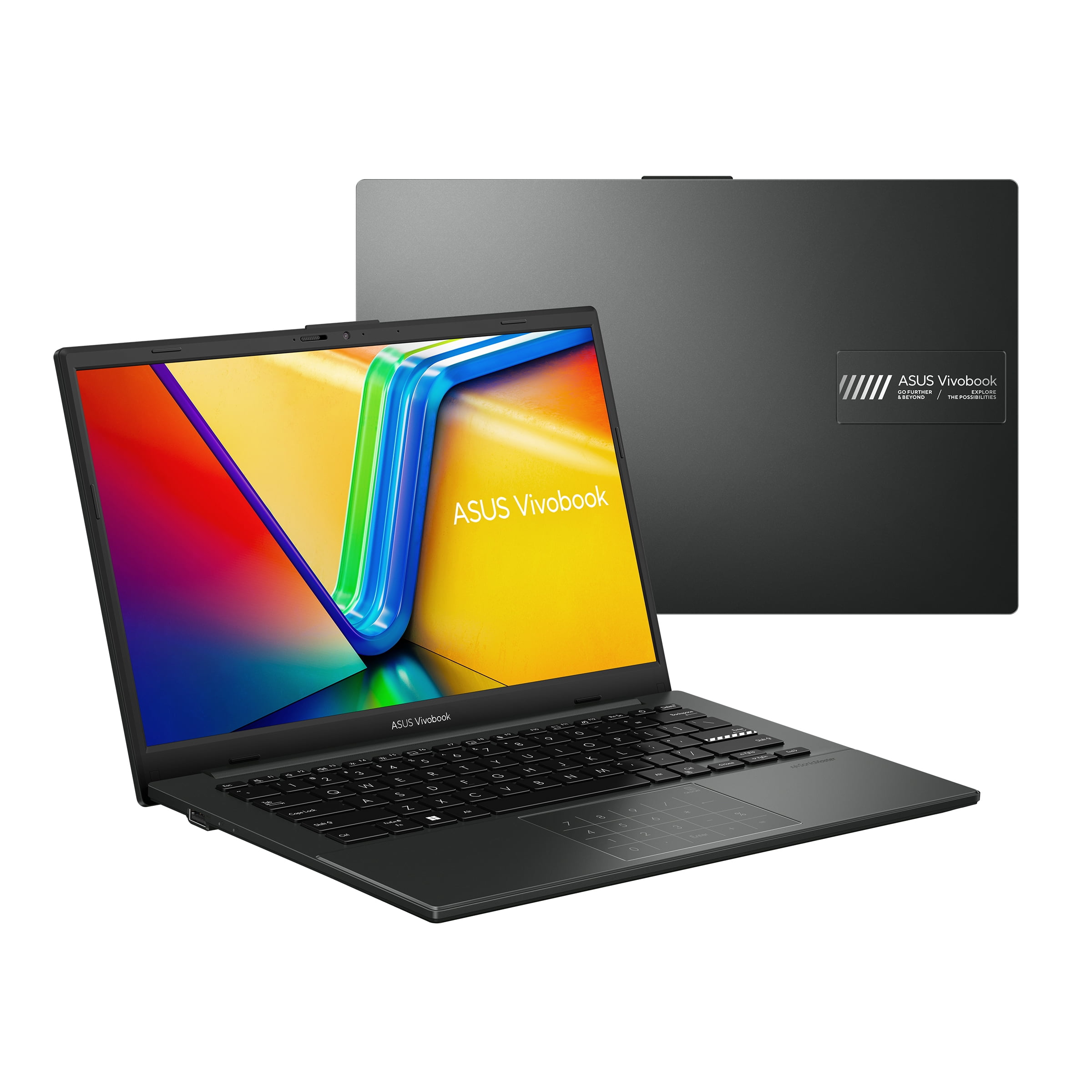 ASUS Vivobook Go 14 Laptop, 14” FHD Display, Intel® Processor N100, 4GB RAM, 128GB UFS 2.1, Windows 11 Home, Fingerprint, Mixed Black, L1404GA-DS01-CA