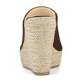 thumbnail image 2 of BLISSFUL STEP Chaussures pour Femmes Talon Compensé Bout Ouvert Espadrilles Mules à Plateforme Café 6, 2 of 7