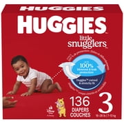 Huggies Little Snugglers Baby Diapers, Size 3 (16-28 lbs), 136 Ct
