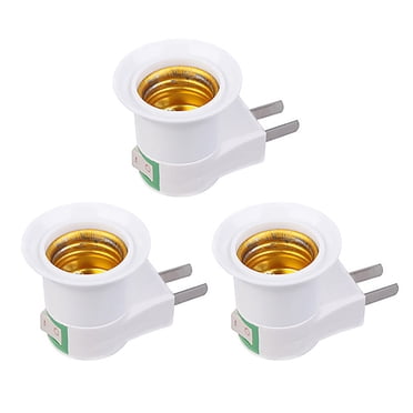 3PCS Plug to E26/E27 Adapter LED Light Bulb Converter Socket Holder with ON/OFF Button Switch