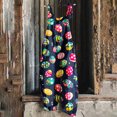 thumbnail image 2 of QATAINLAV Womens Loose Fit Wide Leg Overalls with Pockets Cotton Linen Sleeveless Spaghetti Strap Baggy Romper Easter Rabbit Egg Graphic Jumpsuits Multicolor S Sales for Today, 2 of 6