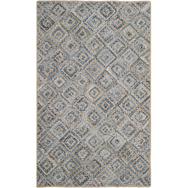 Safavieh Cape Cod 10X 14Handmade Jute Rug in Natural and Blue