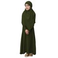 thumbnail image 1 of FhsagQ Dresses for Girls Girls Round Neck Ruffled Solid Color Dress with Pattern Flounce Girl Spring The 7th of July Dresses Size 7/8 Army Green 9-10Years, 1 of 4