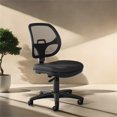 thumbnail image 2 of Mesh Screen Back Task Office Chair in Black Fabric, 2 of 9