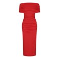 thumbnail image 4 of QIPOPIQ Robes de Cocktail pour Femmes Fête Manches Courtes Tendance Aguichant Sans Bretelles Dos Nu Robe d'Été pour Boîte de Nuit et Sortie Nocturne Haut Tube Robe de Soirée Longue Offres 2023, 4 of 6