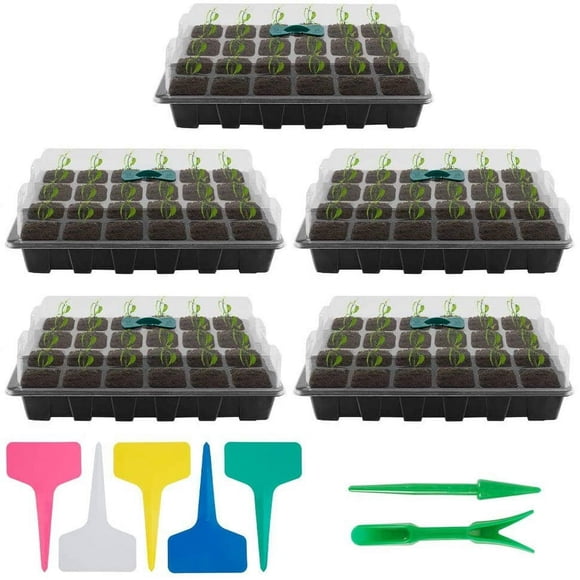 5Pcs Seed Starter Trays 24 Cells Planting Seed Tray Plant Germination Trays Seed Germination Tray Seedling Starter Tray Seedling Propagation Trays Seed Germination Kit