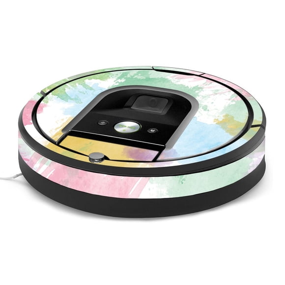 MightySkins Skin Compatible with iRobot Roomba 960 Robot Vacuum - Watercolor White | Protective, Durable, and Unique Vinyl Decal wrap Cover | Easy to Apply, Remove | Made in The USA