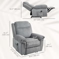 thumbnail image 3 of HOMCOM Fauteuil Inclinable Manuel avec 8 Massages par Vibration, Poches Latérales, Gris, 3 of 10