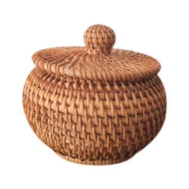 Luzkey Rattan Storage Basket,Multipurpose,Handmade,Desktop Storage Basket Wicker Basket Bin with Lid for Kitchen Home Entryway Shelf jar
