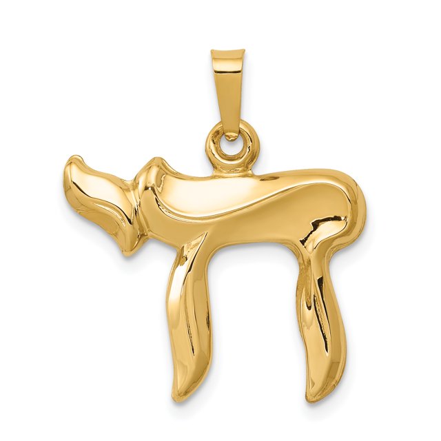 Pendentif Chai en Or Jaune 14K