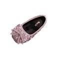 thumbnail image 1 of Girls Rhinestone Bow Dress Shoes, Sparkly Sequins Ballet Flats for Wedding Party, Comfortable Princess Sandals with Elastic Strap, 1 of 7