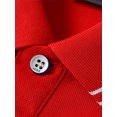 thumbnail image 2 of MAWCLOS Polo T-Shirt Garçon Coupe Ajustée Hauts Homme Manches Courtes Décontracté Bureau Haut Rouge 3TG, 2 of 5