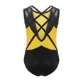 thumbnail image 2 of Linjinx Gym Leotards for Girls Ballet Dance Bodysuits Rhinestones Sleeveless Figure Skating Jumpsuit Yellow 8, 2 of 4