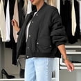 thumbnail image 4 of Tranfacy Winter Jackets for Women Winter Coats Women Solid Color Jacket Casual Mid-Length Button Zip Front Coat, 4 of 7