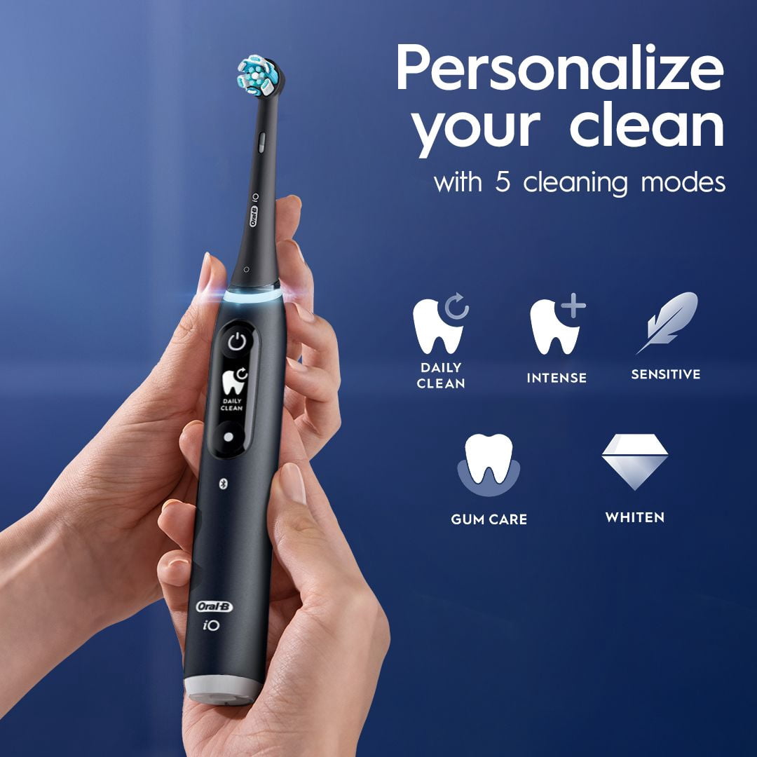 Oral-B iO Série 5 Soin des Gencives et des Dents Sensibles Brosse à Dents Électrique avec Tête de Brosse, Rechargeable, Blanc
