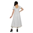 thumbnail image 4 of Moomaya Robe en Coton pour Femmes Décontractée d'Été à Fente avant Unie à Manches Courtes Kurta, 4 of 6