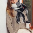 thumbnail image 4 of Up to 65% off Women's Fall Winter Scarf Classic Tassel Plaid Scarf Warm Soft Chunky Large Blanket Wrap Shawl Scarves Fashionable Scarf on Clearance, 4 of 9
