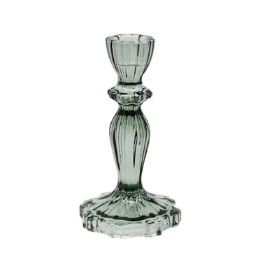 Holiday Time Christmas Green Glass Candle Holder 6.14", Indoor