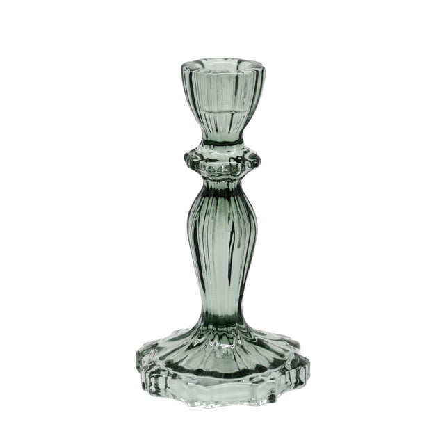 Holiday Time Christmas Green Glass Candle Holder 6.14", Indoor
