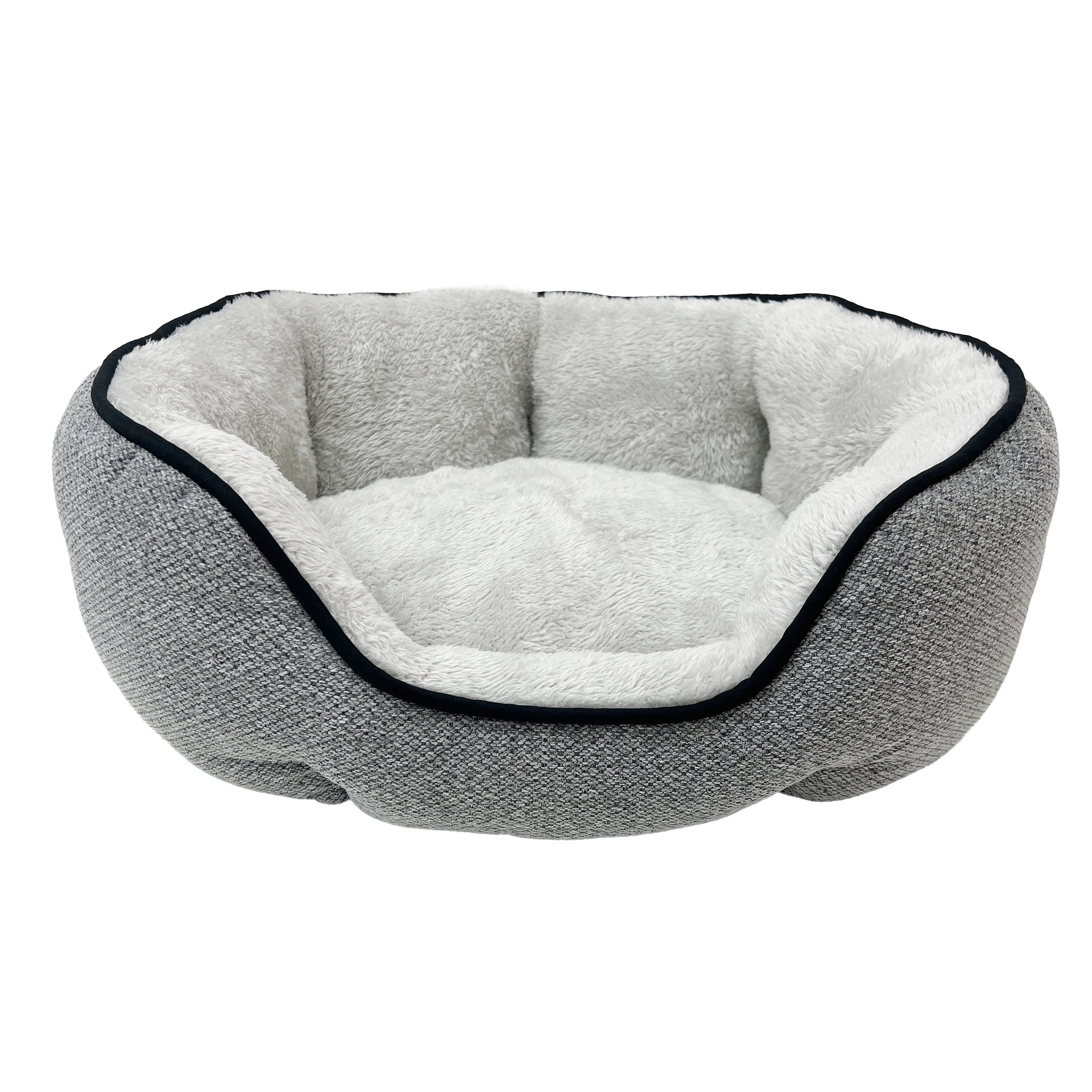 Pet Spaces 19in Oval Dog Bed, Cat Bed, Gray