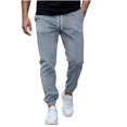 thumbnail image 2 of Ceisia Men Solid Color Loose Casual Pants Elastic Waist Drawstring Sports Gift Work Trousers, 2 of 6