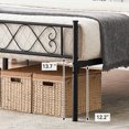 thumbnail image 2 of Twin Metal Bed Frame with Headboard & Footboard – Heavy Duty Platform Bed, Strong Steel Slats, 12.2" Under Bed Storage, Noise-Free, No Box Spring Needed, Easy Assembly – Black, Size: QUEEN, 2 of 3