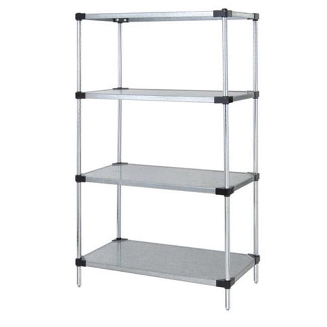4-Shelf Galvanized Steel Solid Shelving Unit, 18 x 36 x 54 in.