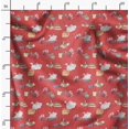 thumbnail image 2 of Soimoi Orange Cotton Poplin Fabric Rabbit Animal Printed Fabric 1 Yard 56 Inch Wide, 2 of 6