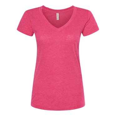 M&O 3542 T-Shirt à Col en V pour Femmes en Mélange de Luxe