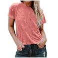 thumbnail image 1 of FAIWAD Womens Short Sleeve Tops Summer Round Neck Short Sleeve Plus Size T Shirts Causal Beach Vacation Basic Tees, 1 of 6
