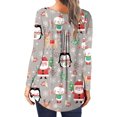 thumbnail image 3 of Hauts Mignons pour Femmes, Col Rond Décontracté, Manches Longues, Imprimé Noël, Tendance 2023 en Liquidation, 3 of 5