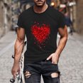 thumbnail image 2 of Yuzhih T-Shirts Assortis de la Saint-Valentin pour Couples, Mignons, Imprimés, Manches Courtes, Hauts Unisexes, Grande Taille, Col Rond, 2 of 4