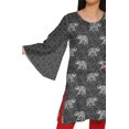 thumbnail image 4 of Moomaya Robe Tunique Mini à Manches Kimono Imprimées à Col Rond pour Femmes Vêtements, 4 of 5