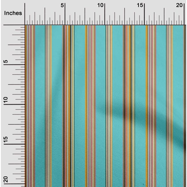 oneOone Cotton Poplin Fabric Multicolor Stripe Fabric Prints By Yard 42 Inch Wide