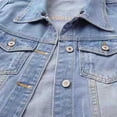 thumbnail image 3 of Hansber Women's 3/4 Sleeve Denim Jacket Coat Basic Button Down Stretch Jacket with Pockets Light Blue XL, 3 of 7