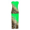 thumbnail image 5 of Mikilon Ensemble Stylé pour Femme 2 Pcs Décontracté Ample Imprimé Camisole Pantalon Long Sans Manches Col Rond Haut/chemise Ensemble Vert P, 5 of 5