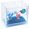 thumbnail image 2 of SUTENGDA Betta Fish Tanks  Aquarium Tanks  Stackable Mini Fish Tank Aquarium Tank Kit  3/5 Gallon Rectangular Fish Bowl with Aquarium Gravel Decoration  Cube Tank for Seaweed Balls Sea Mo, 2 of 5
