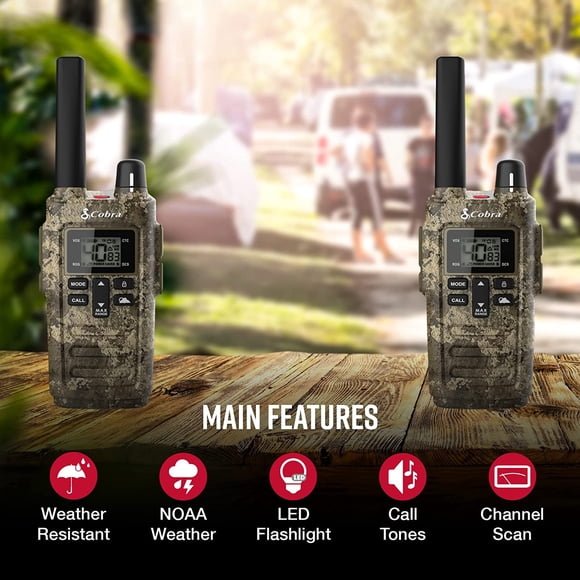 Cobra RX380 - Easy-to-Use Weather-Resistant Walkie Talkies (2-Pack)