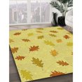 thumbnail image 3 of Ahgly Company Tapis d'Intérieur Lavable en Machine Carré Jaune Transitionnel, 7 Pieds Carré, 3 of 7