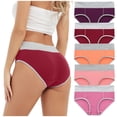 thumbnail image 3 of Women Solid Color Patchwork Briefs Panties Underwear Knickers Bikini Underpants, 3 of 8