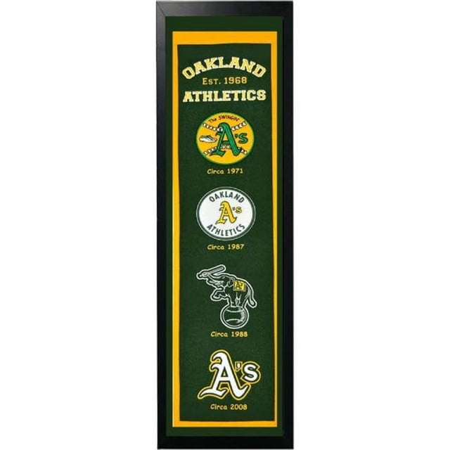 Encore Select 109-48 Oakland As Logo History Felt Banner - 14 x 37 in.