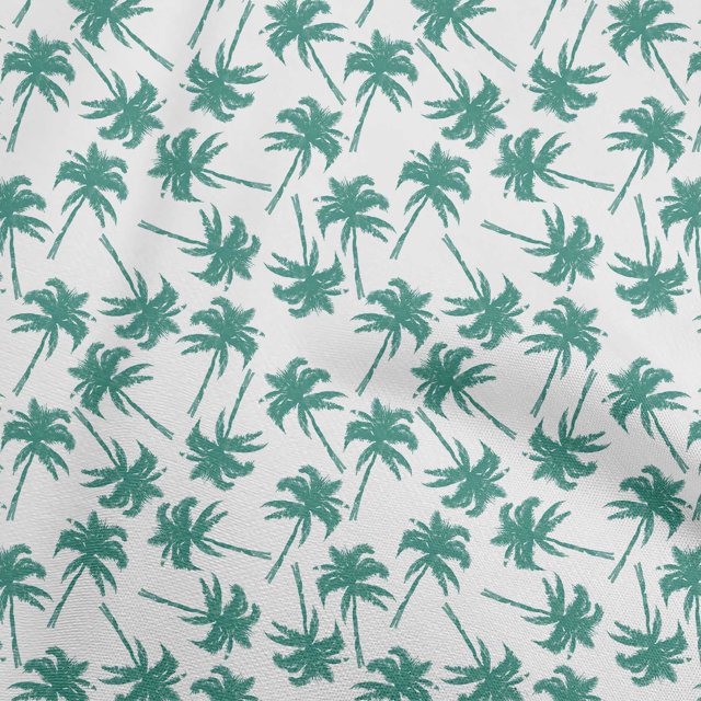 oneOone Polyester Spandex Green Fabric Tropical Palm Tree Sewing Material Print Fabric By The Yard 56 Inch Wide
