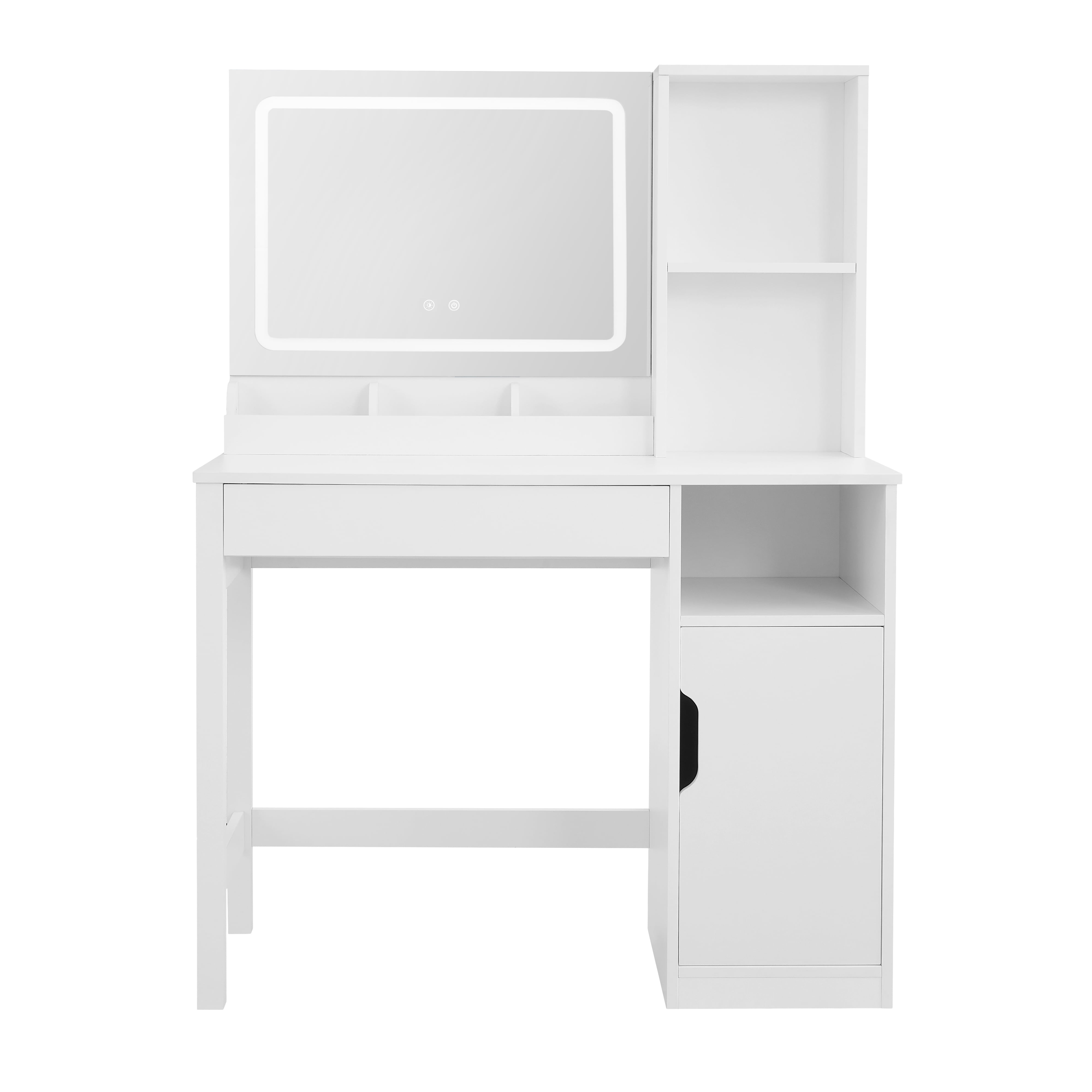 Mainstays Coiffeuse avec miroir éclairé et rangement