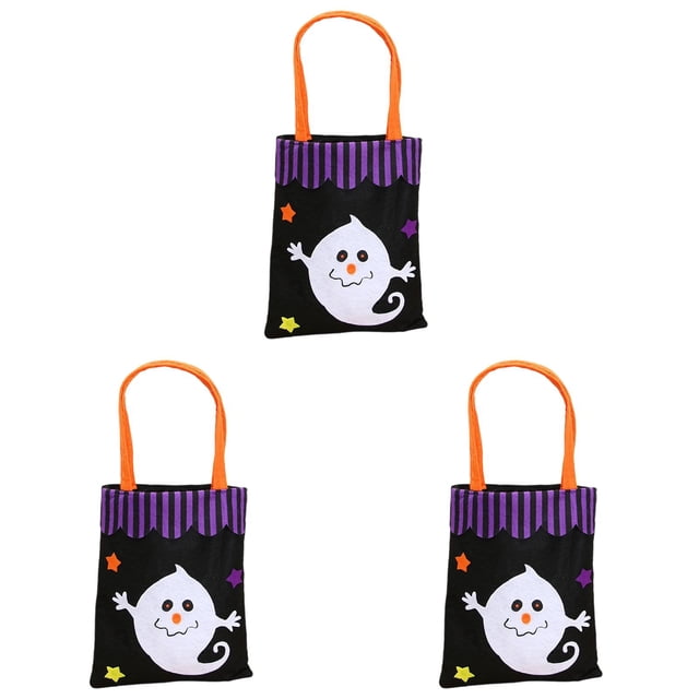 Sacs à Friandises d'Halloween Non Tissés avec Poignées - Sacs de Cadeaux de Fête « Trick or Treat » Mignons avec Motifs de Chat et d'Araignée Effrayants, Bacs de Collecte de Bonbons Réutilisables pour Enfants Halloween (10,4 X 8,8 Pouces)